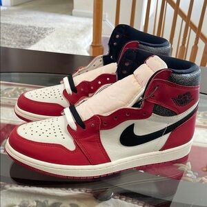 Nike Air Jordan 1 Retro High OG Red and White Sneakers